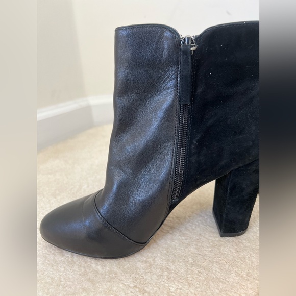 Black Leather/Suede Ankle Boot Size Women’s 7M - Picture 6 of 10